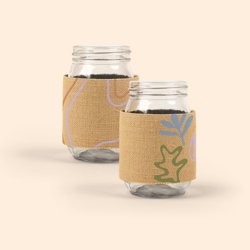 JAR SLEEVE - BURLAP