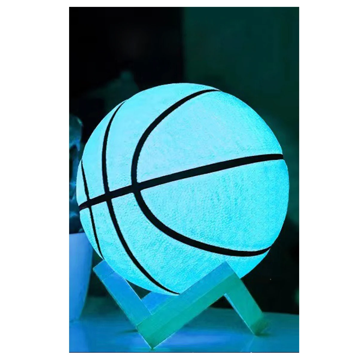 Glowing PU Leather Basketball Light up Basketball Size 5/6/7 1