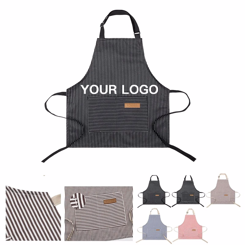 Kids Pinstripe Apron with Adjustable Neck Strap
