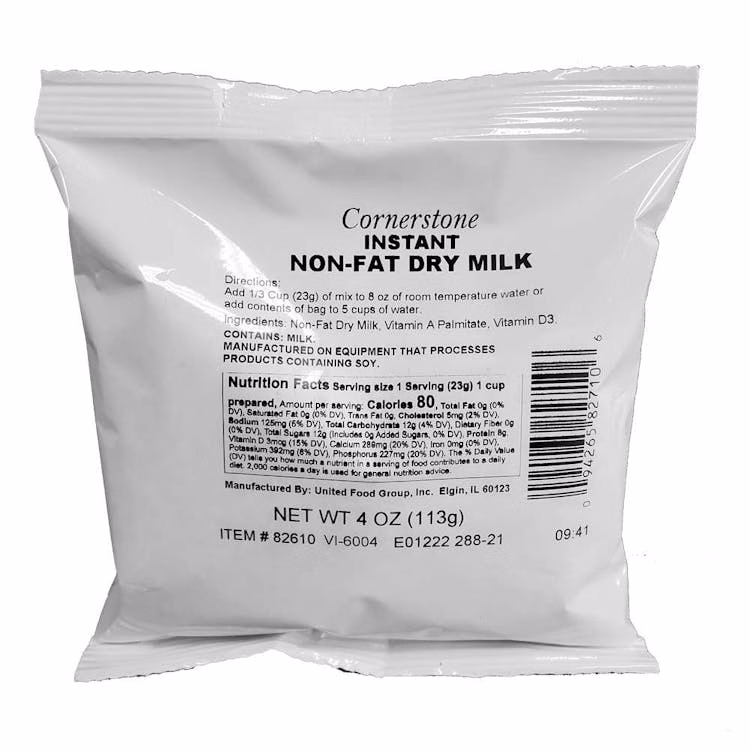Instant Non-Fat Dry Milk - 150 Pack 4 oz