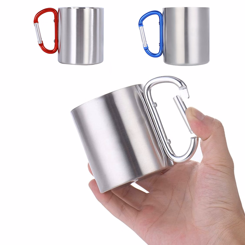 10 Oz. Stainless Steel Double Wall Insulated Mug w/Carabiner