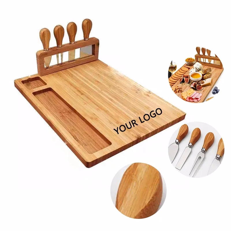 Bamboo Serving Tray with Smooth Natural Finish