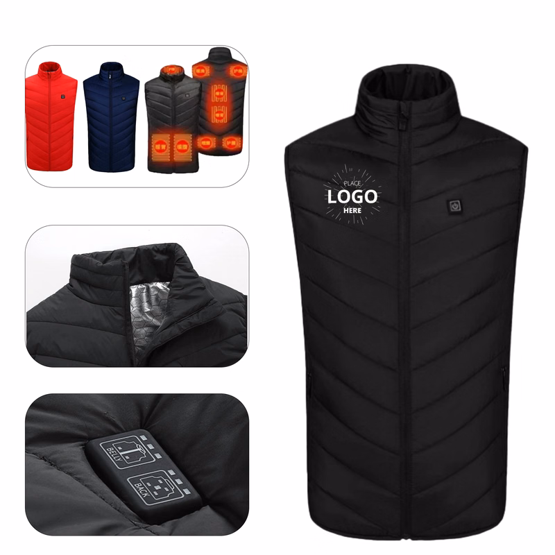 Electric Heated Vest With 3 Heat Levels 9 Heating Zones