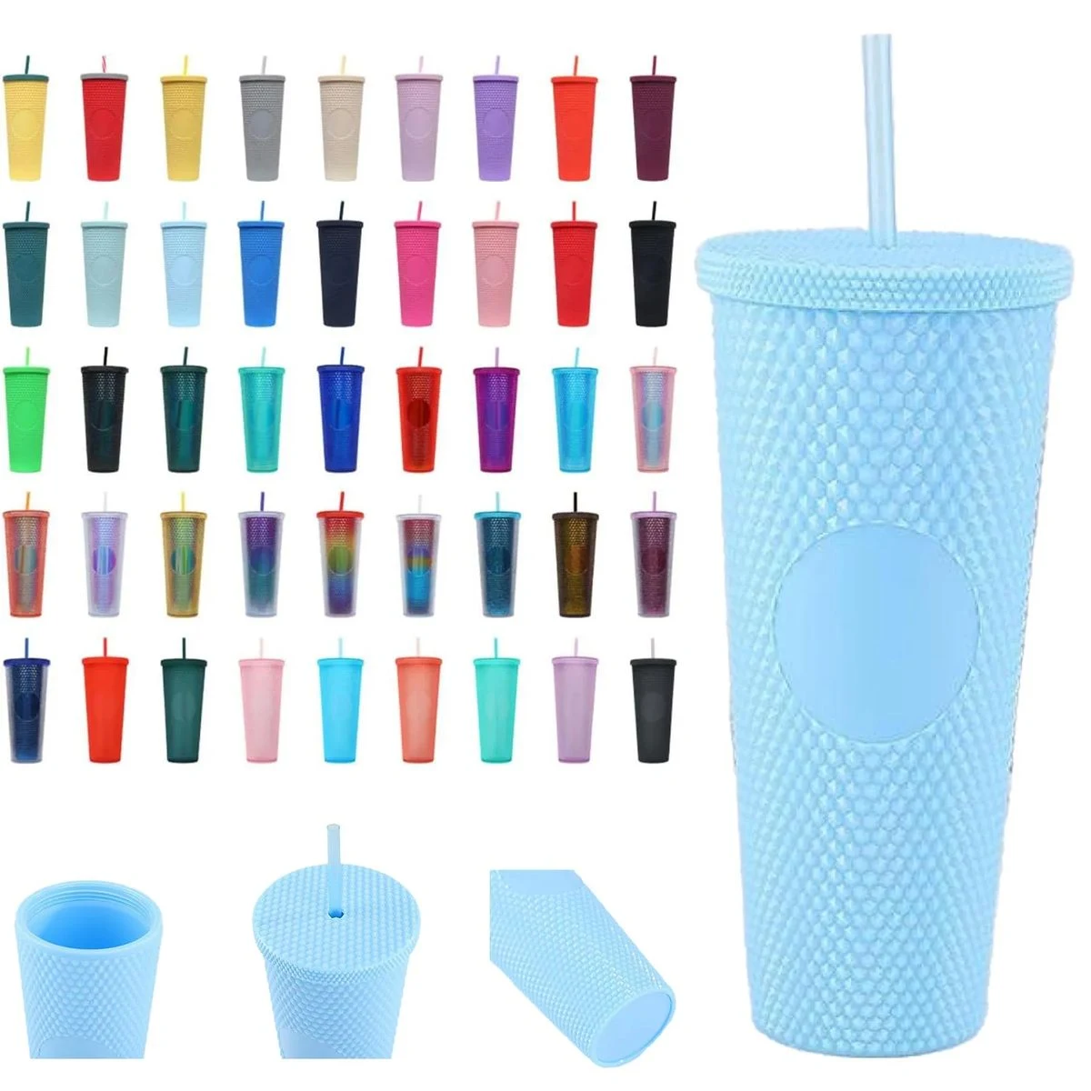 Double Layer Plastic Straw Cup 1