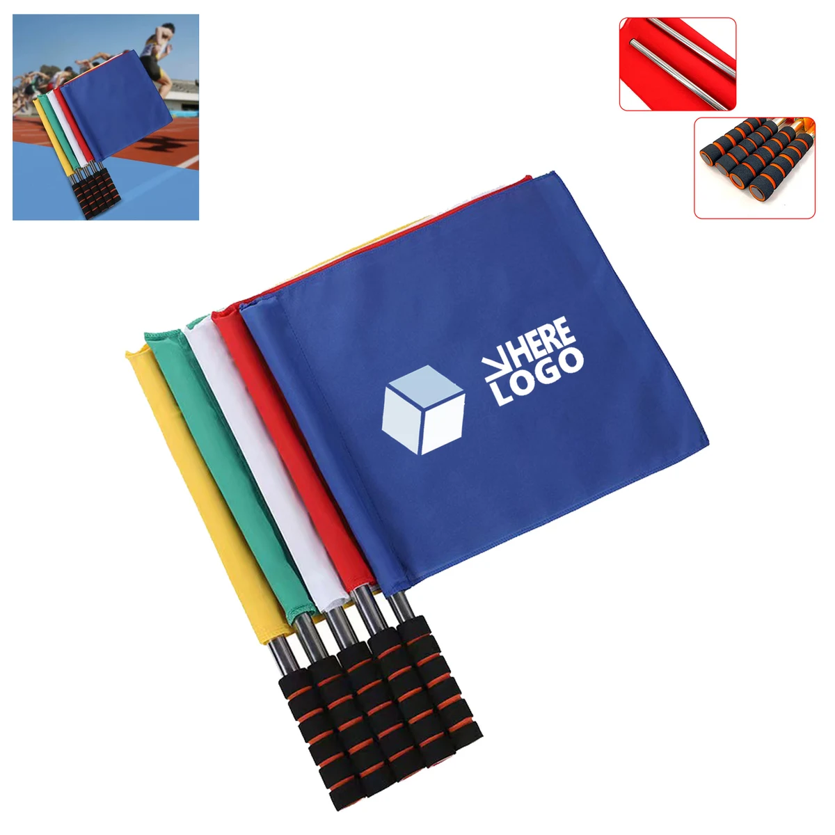 MOQ 100PCS Sports Referee Flags With Metal Pole Foam 1