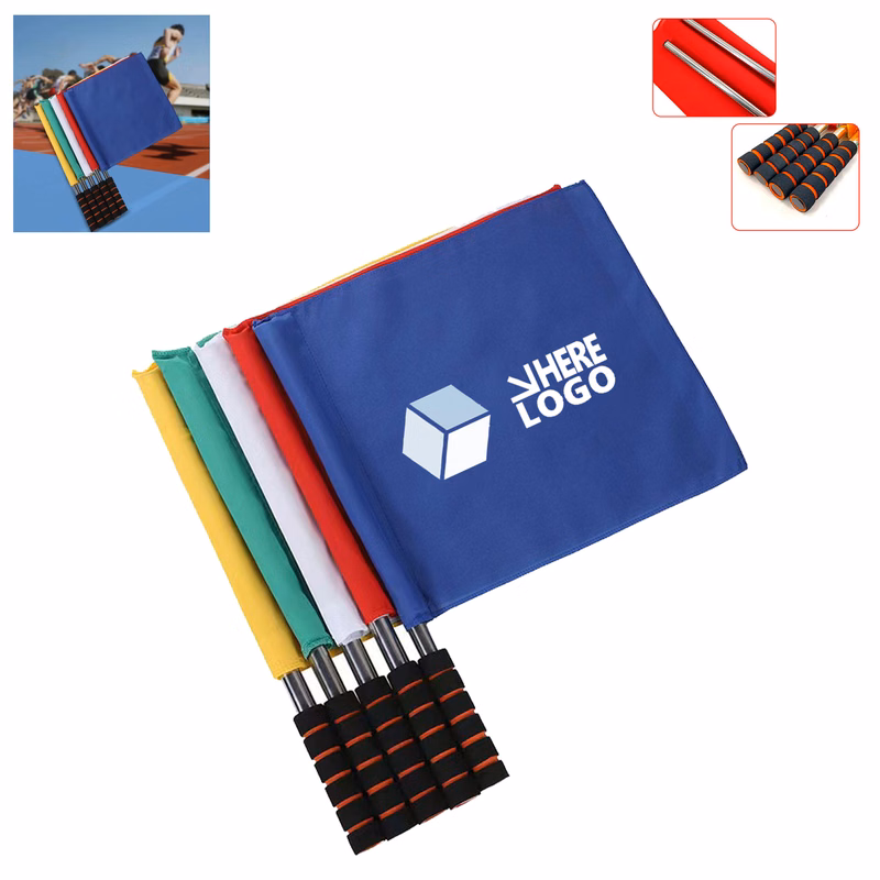 MOQ 100PCS Sports Referee Flags With Metal Pole Foam