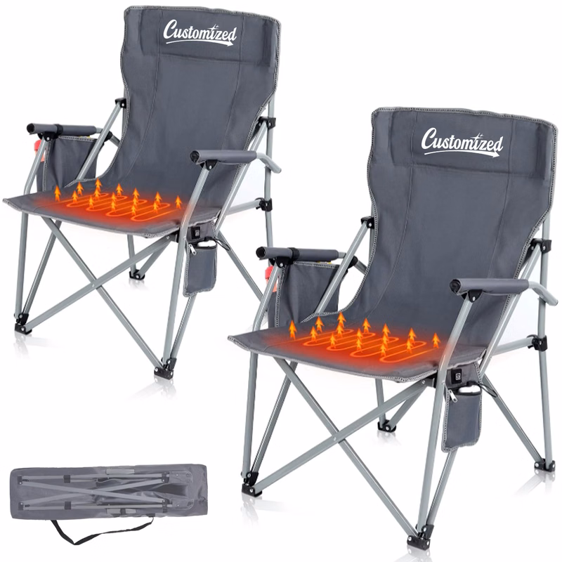 Heated Folding Camping Chair W/ USB Power and Carrying Bag