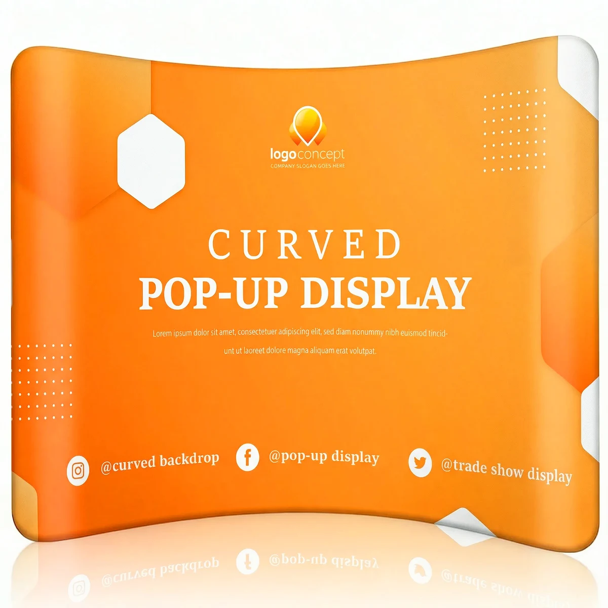 Curved Pop-Up Fabric Trade Show Display (3 Size Options) 1