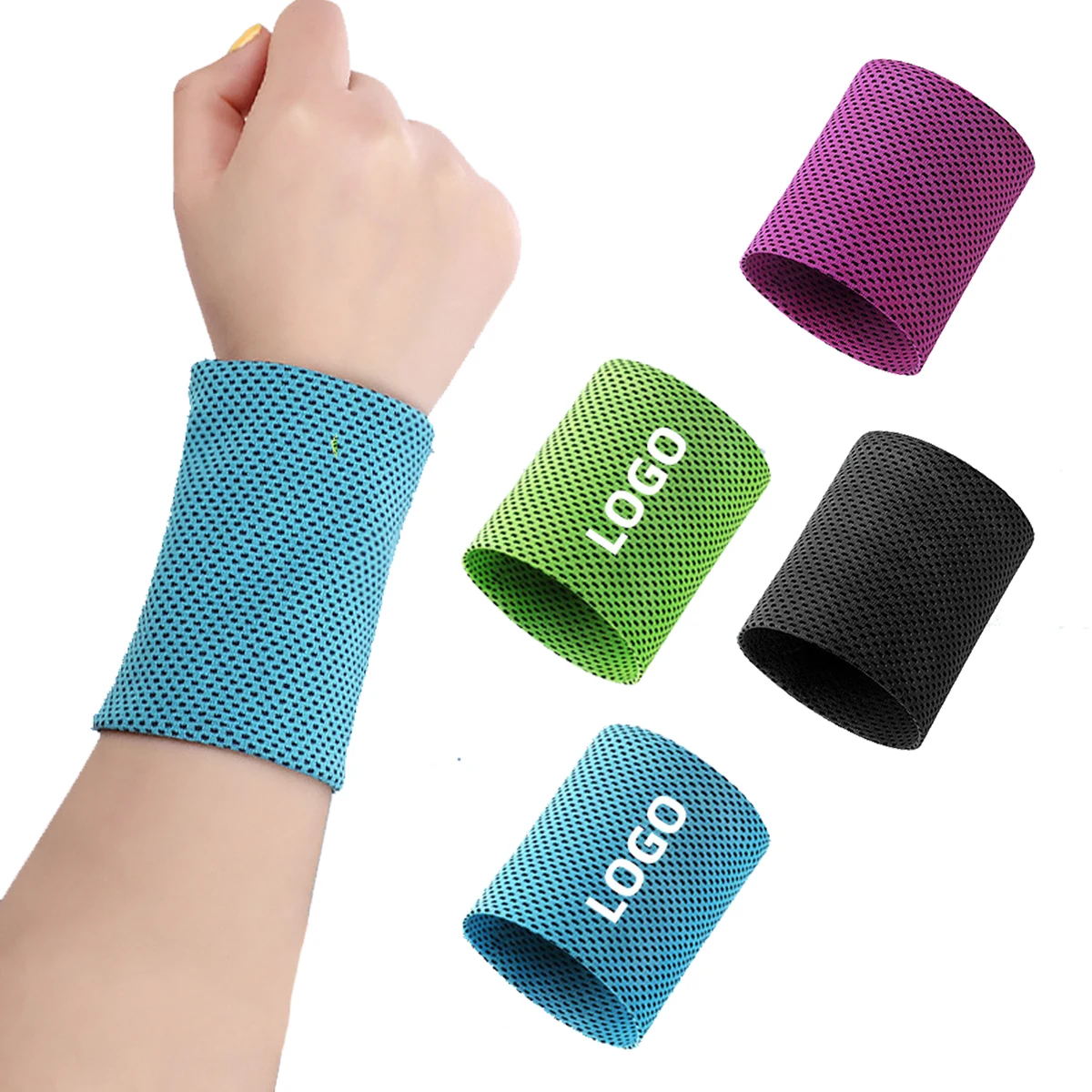 3.2 "x3.3 " Outdoor Hand Sweat Band Ice Cooling Wristbands 1