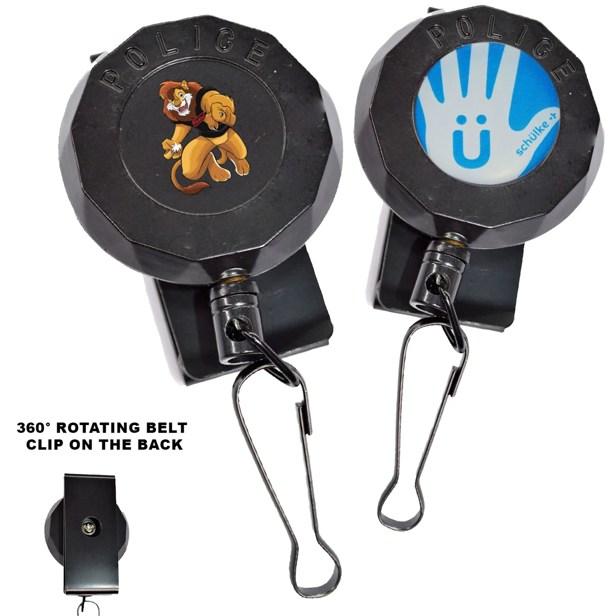 Heavy Duty Engraved Badge Reel w/ Keyring 1