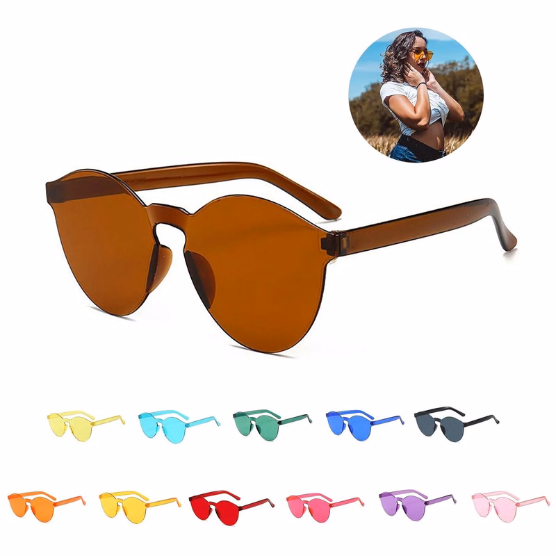 Round Rimless Sunglasses