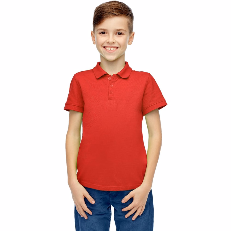 Boys' Uniform Polo Shirts - Red Short Sleeve Size 20
