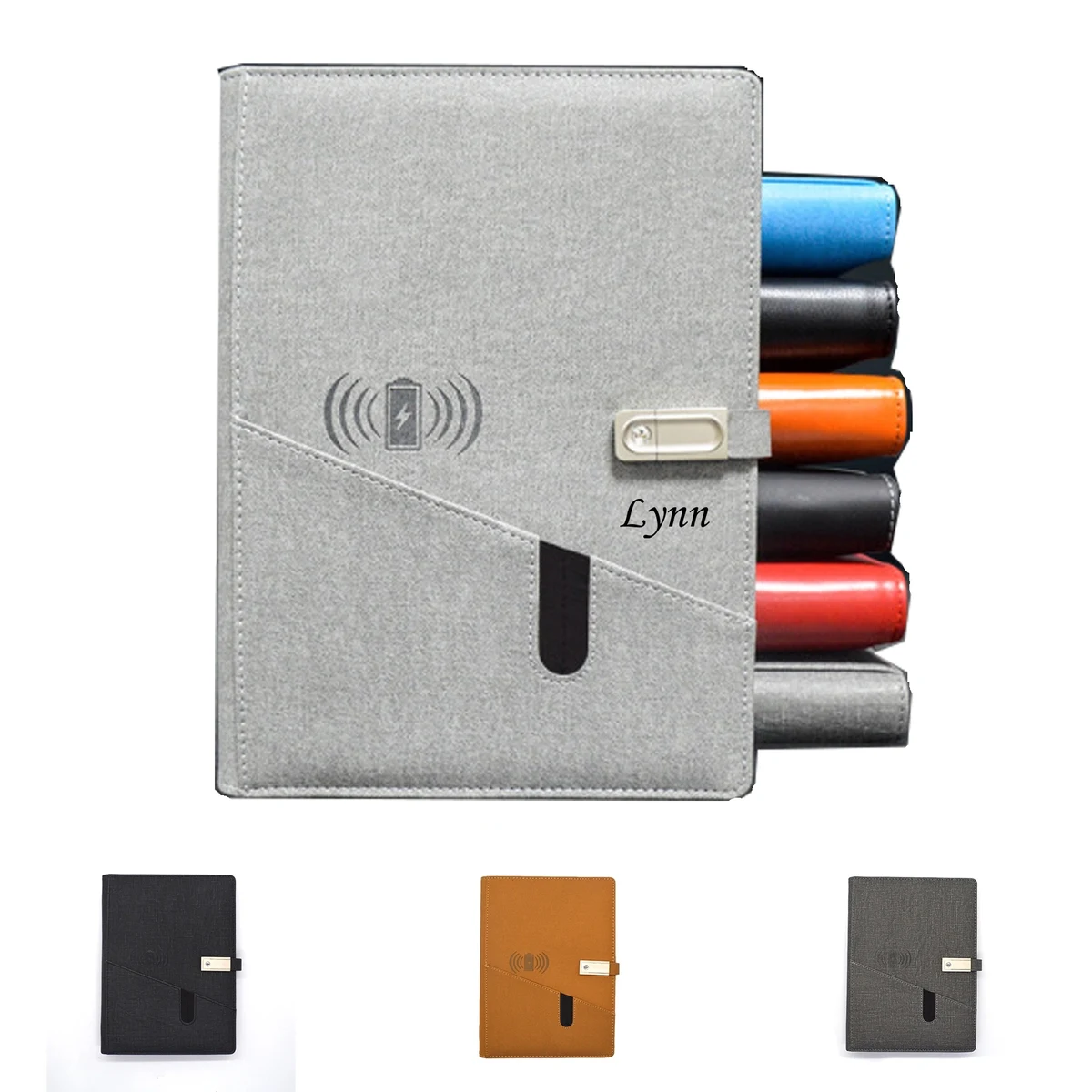 PU Leather Wireless Charging Notebook 1