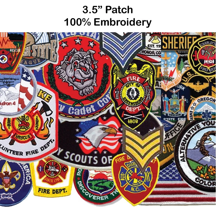 3.5" Embroidered Patch - 100% Embroidery 1
