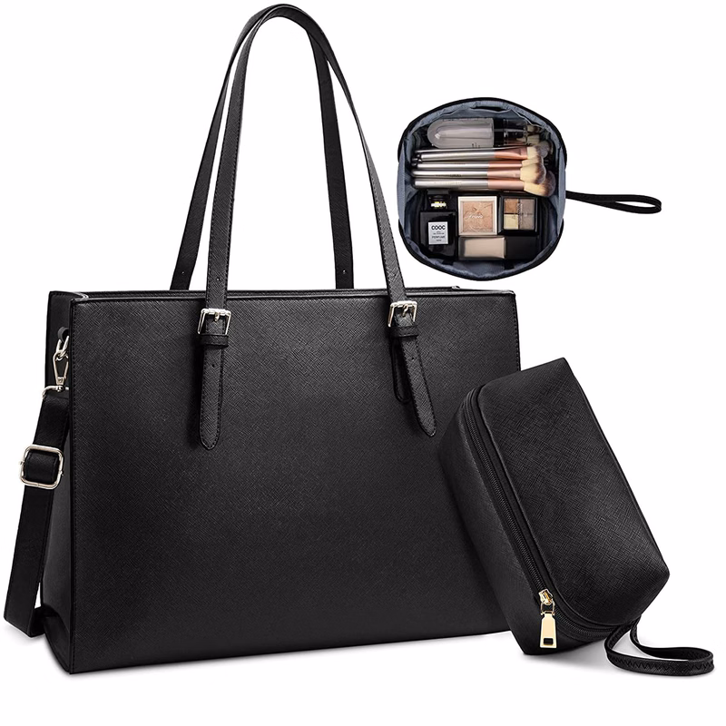 Women Waterproof Lightweight Leather Laptop Bag