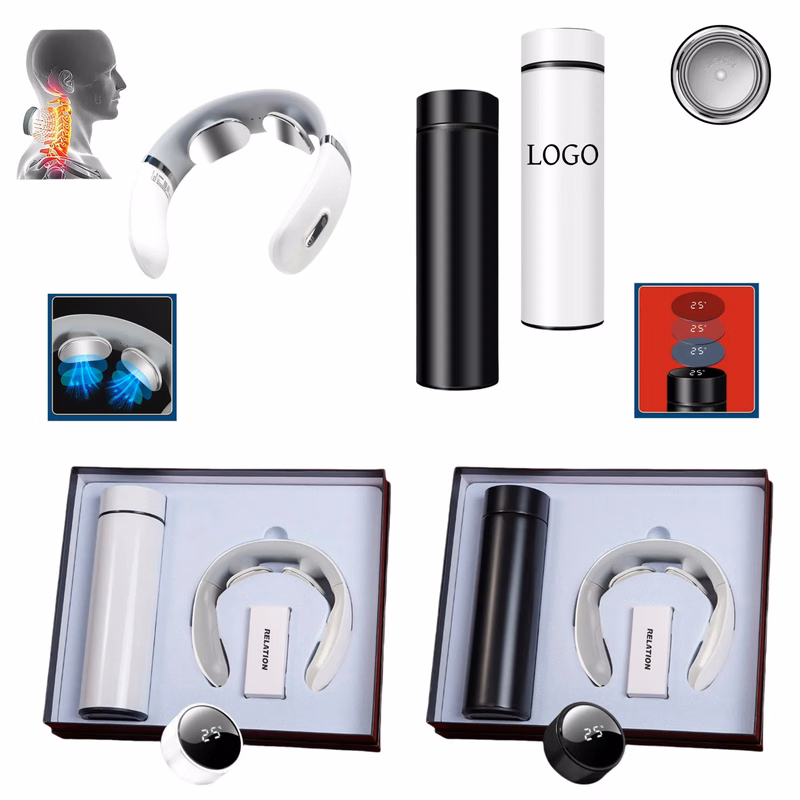 2Pcs Business Gift Set Tumbler With Massage Device