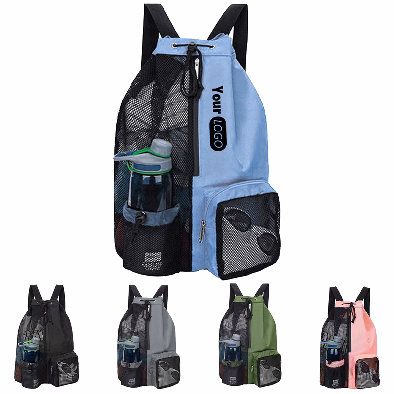 Nylon Outdoor Mesh Backpack With Bottle Holder