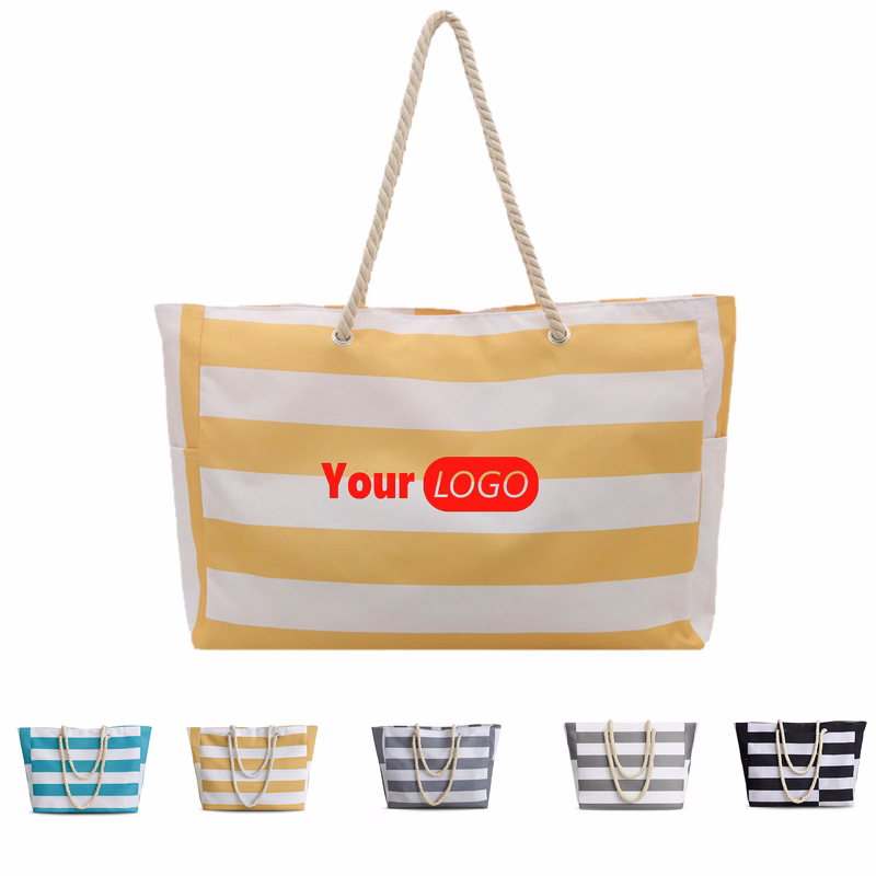 Striped Casual Tote Bag