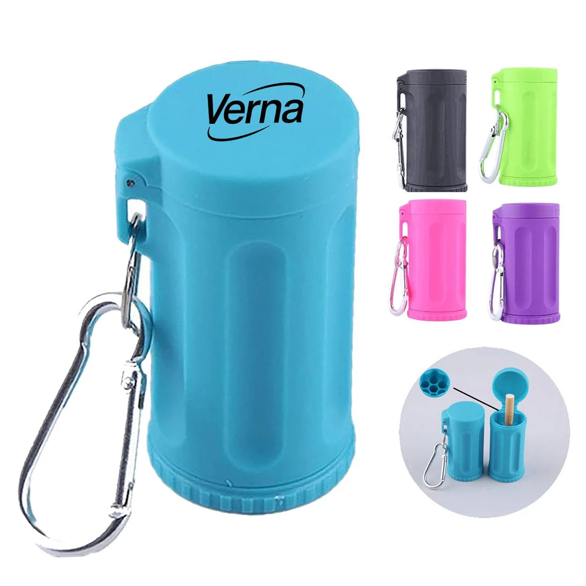 Outdoor Plastic Ashtray w/ Carabiner 1