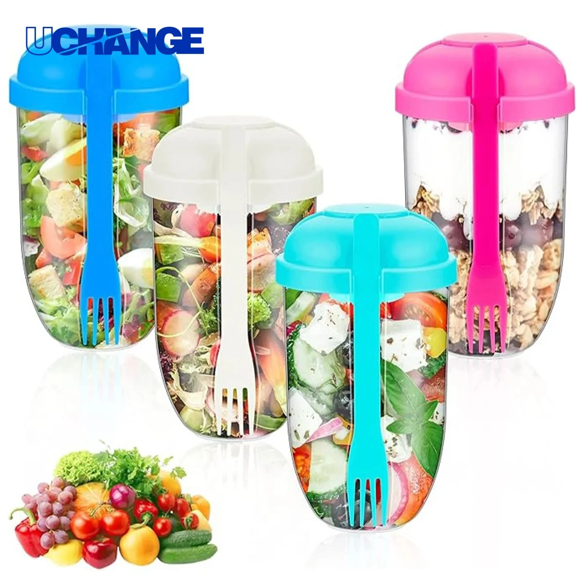 Salad Cup Container with Lids 1