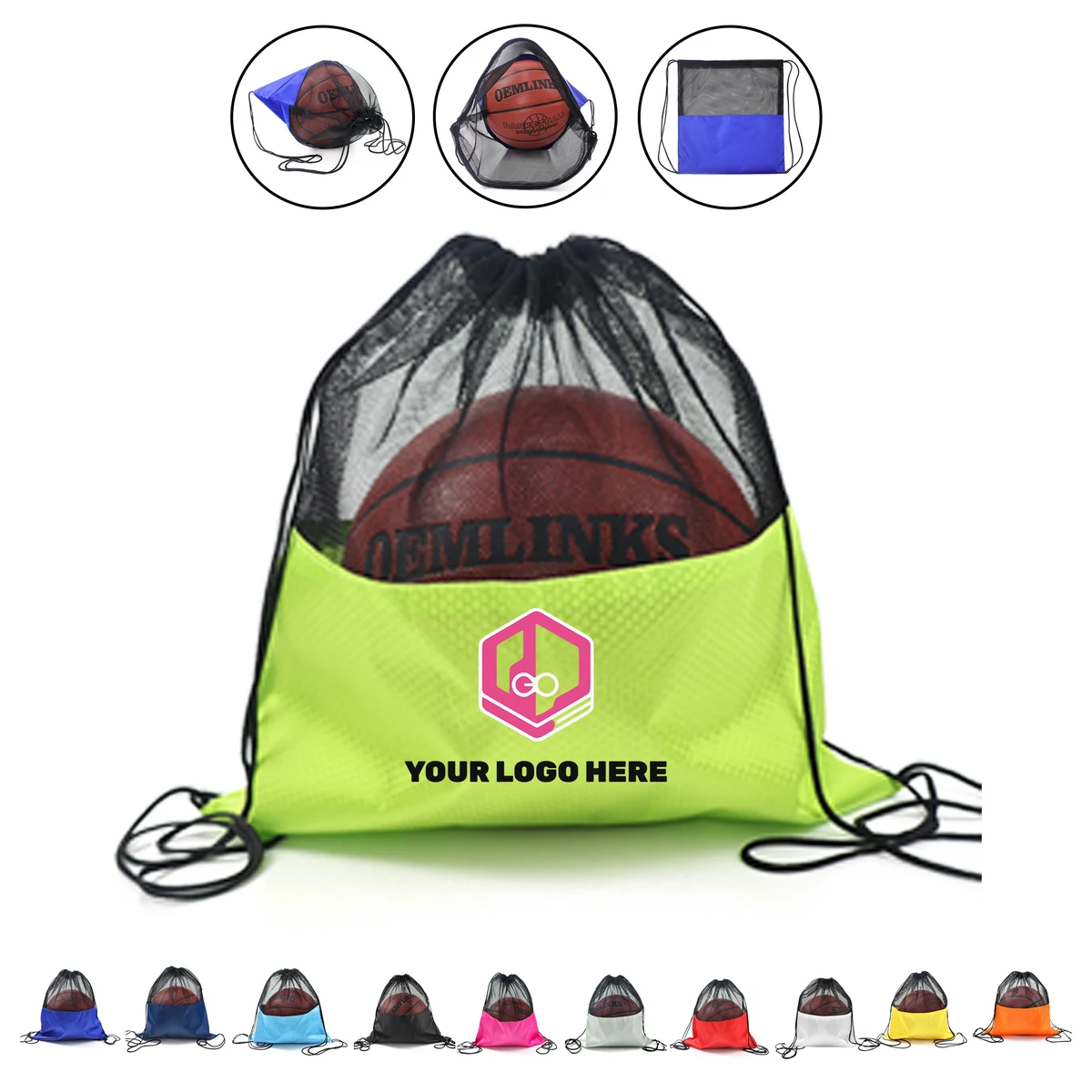 Mesh Closure Drawstring Bag 1