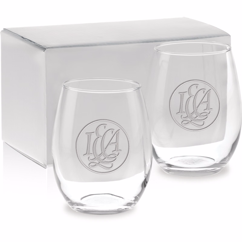 15 oz. Etched Stemless White Wine Gift Set