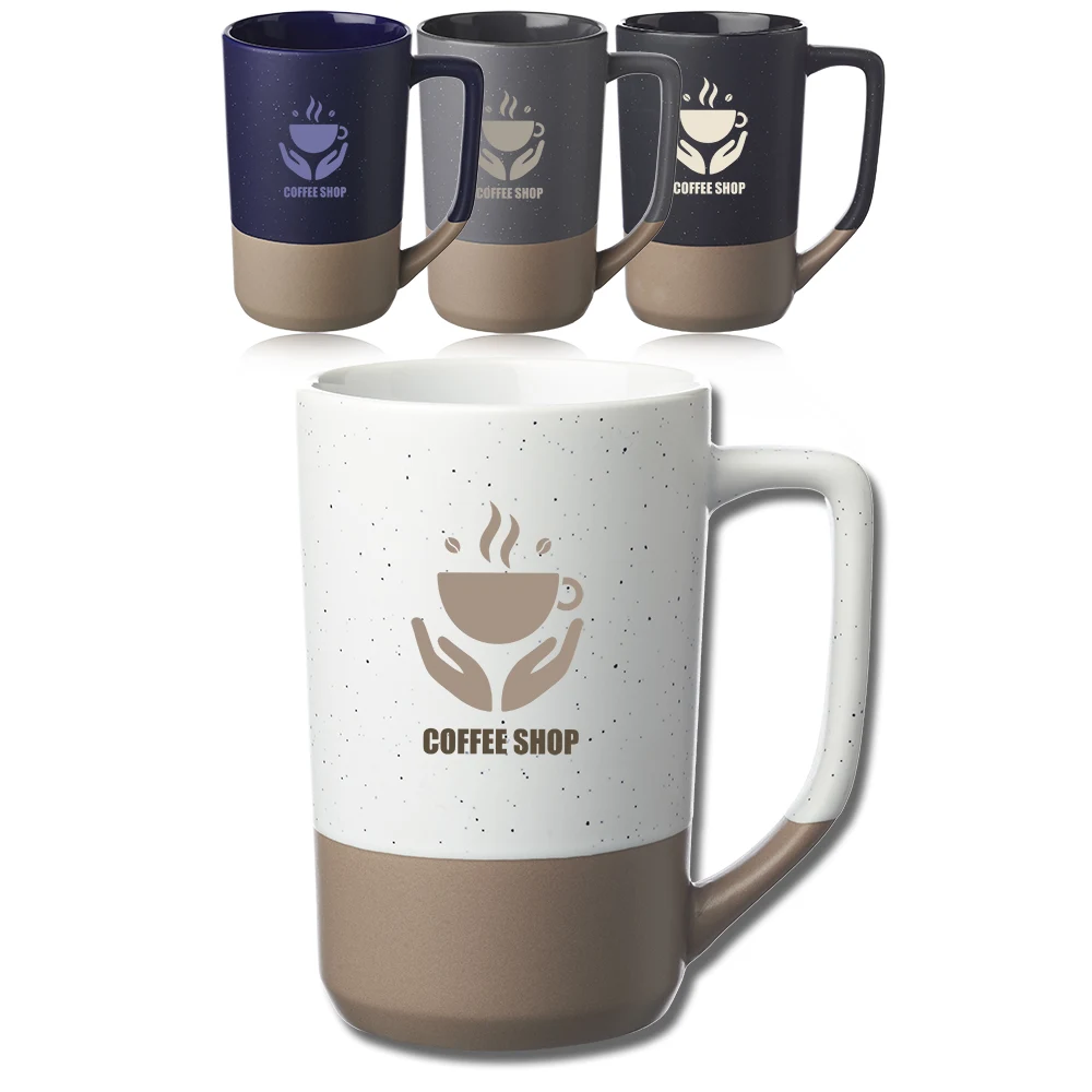 17 oz. Speckle Glazed Two Tone Ceramic Mug 1