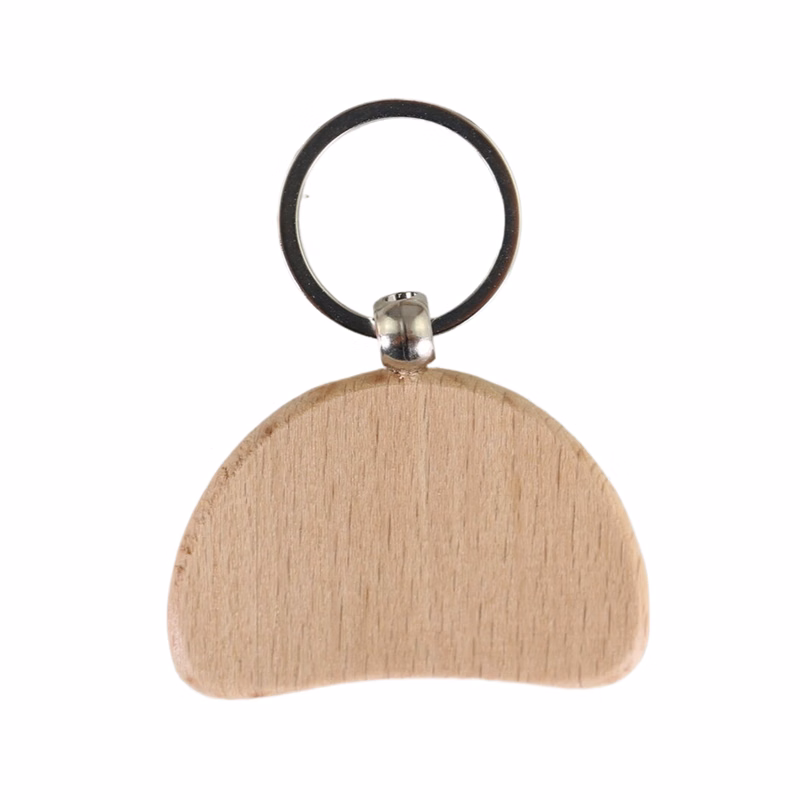 Wooden Crescent Moon Keychain
