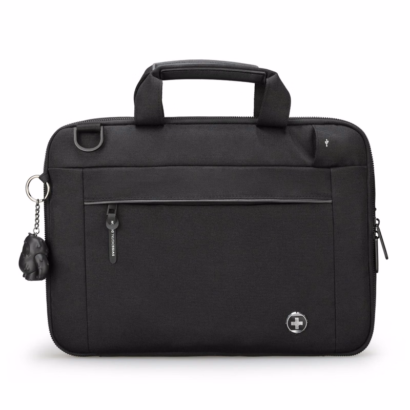 SwissDigital® BOLLIGEN USB Charging Port Business 14″ Laptop Sleeve