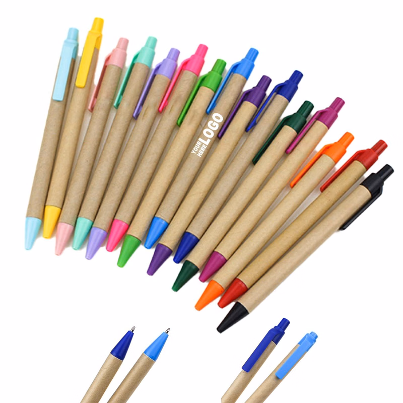 Recycled Kraft Barrel Click Ballpoint Pen