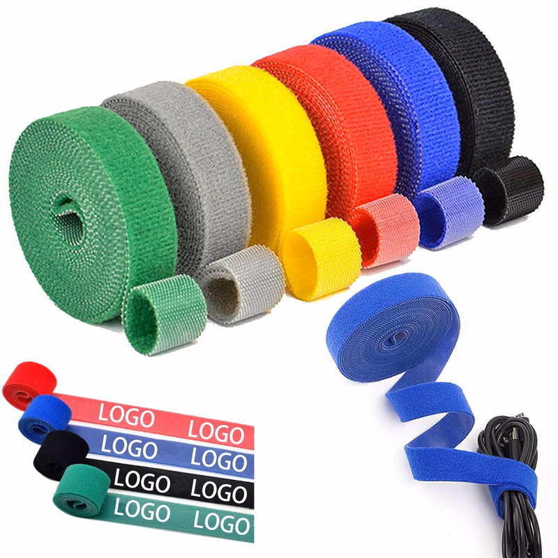 MOQ 100pcs 39" x 0.6" Colorful Hook and Loop Fastener