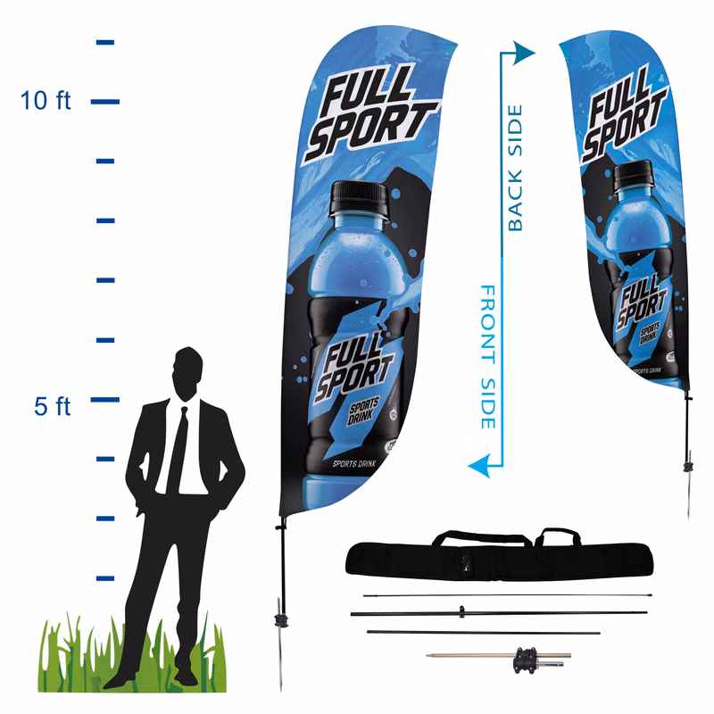 10.5 ft. Convex Advertising Flag Kit 4 (Double Sided)