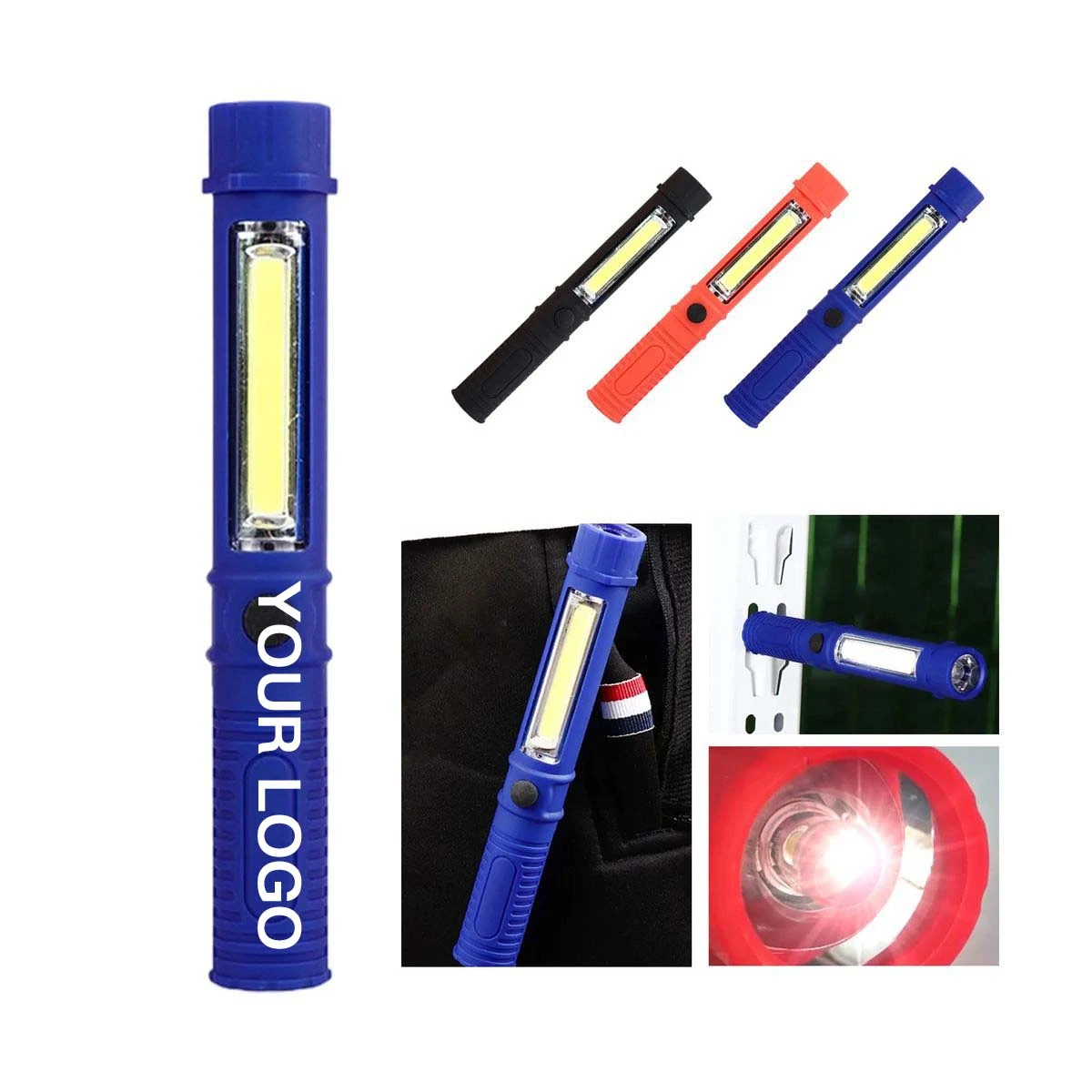 Portable COB Work Light Flashlight with Clip 1