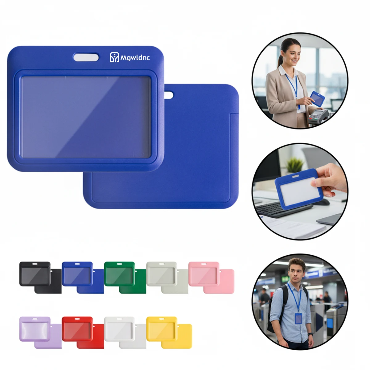 Horizontal Slide Cover ABS Plastic Badge Holder for ID Cards 1