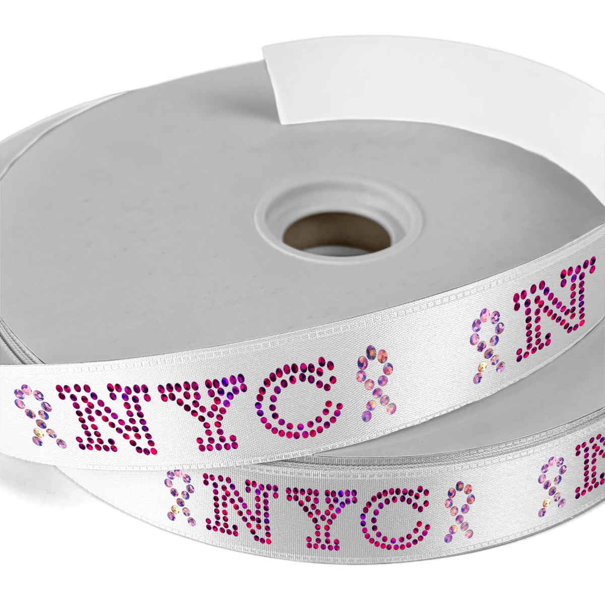 1" Badge Satin Ribbon - 50yd Roll - Sparkle 1