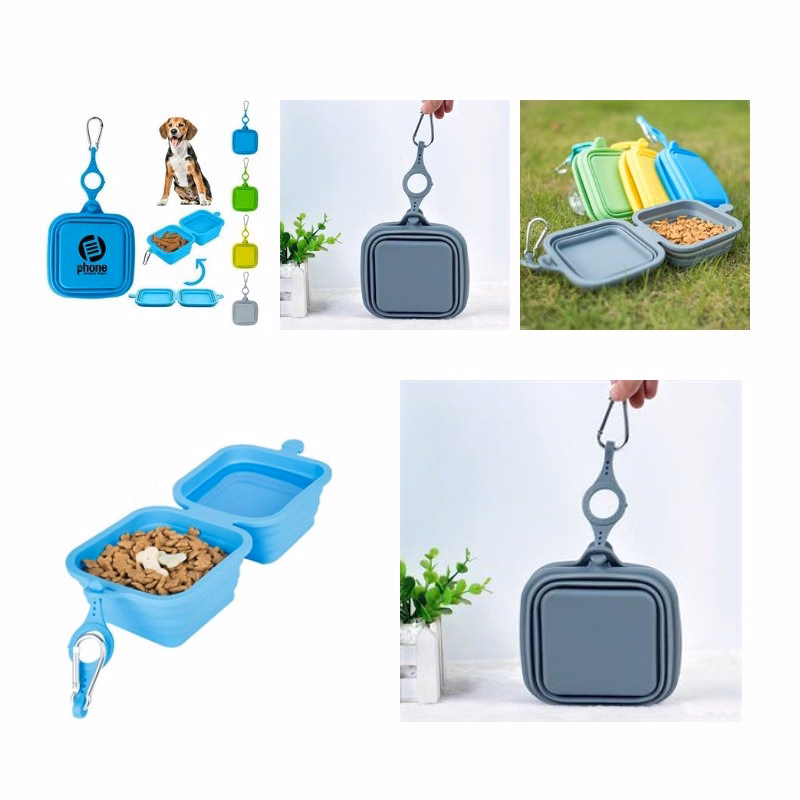 Collapsible Silicone Double Pet Bowl