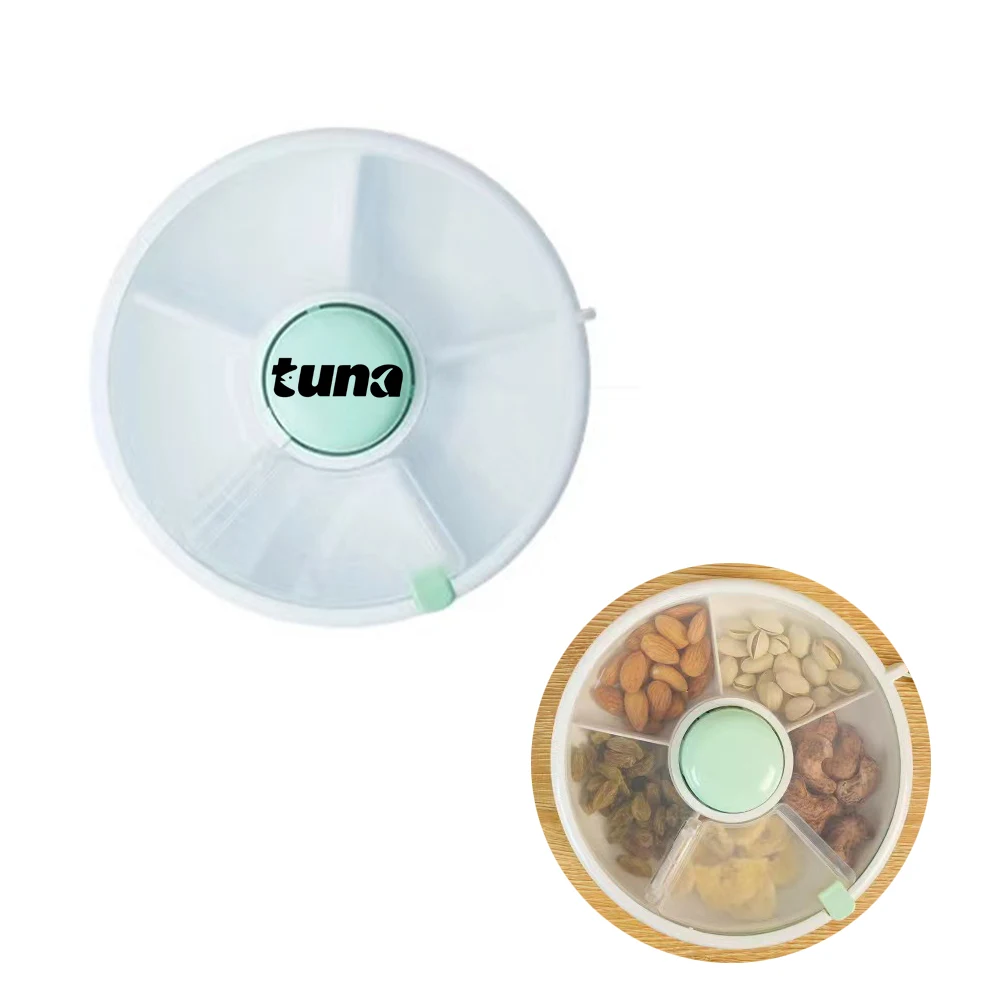 5-Compartments Snack Spinner Divided Rotating Food Tray 1