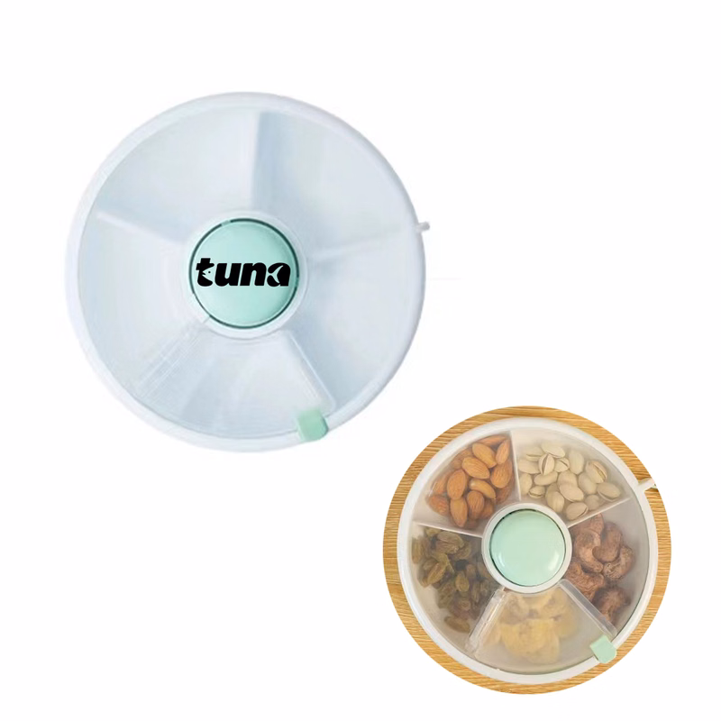 5-Compartments Snack Spinner Divided Rotating Food Tray