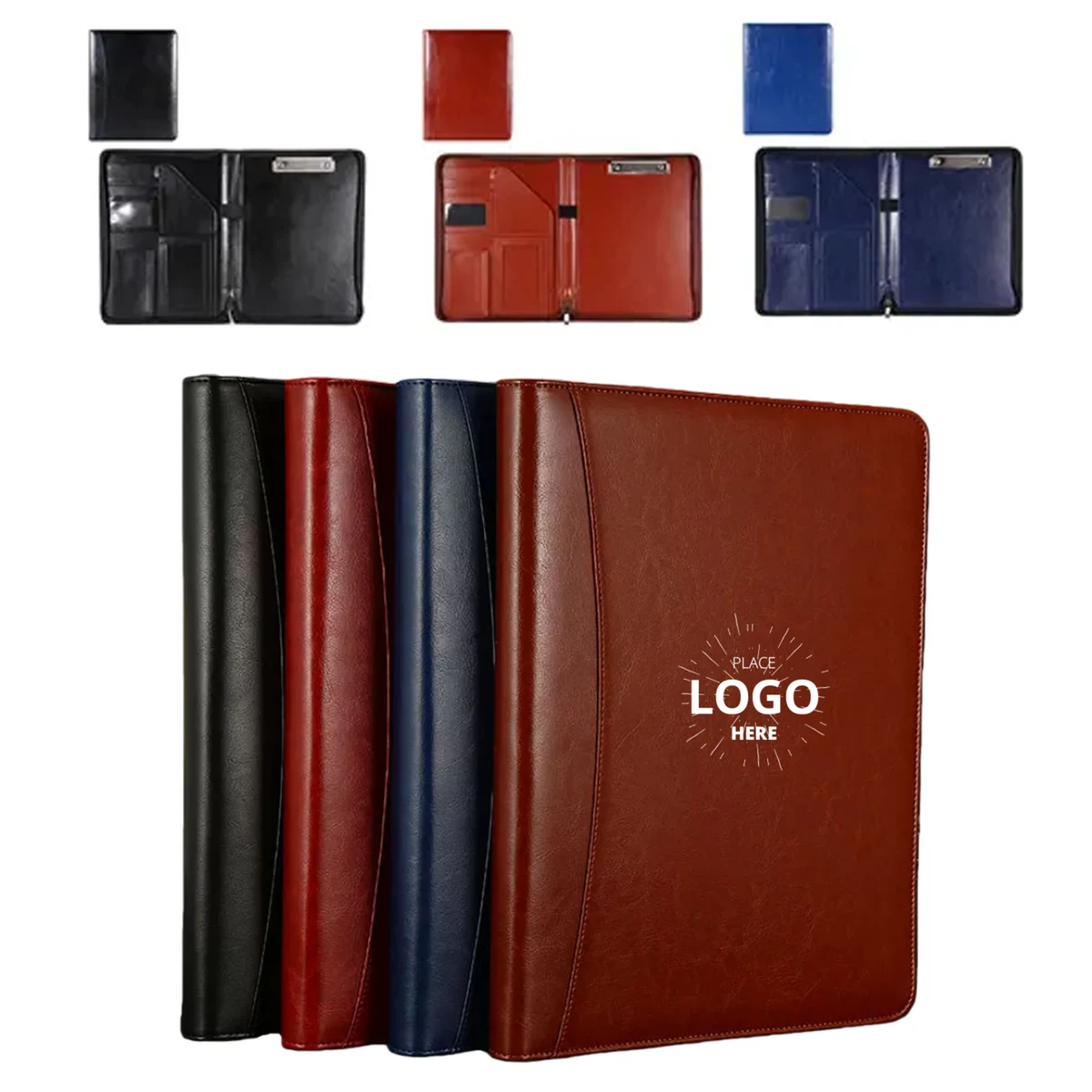 Leather A4 Zipper Business Padfolio File Folder 1