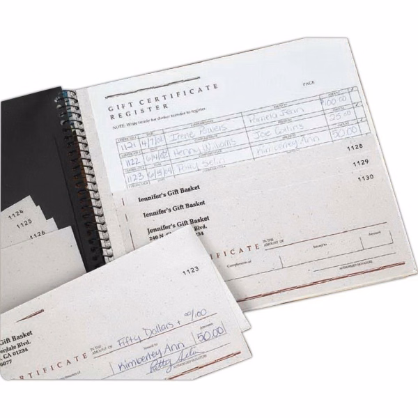 Gift Certificates, Spiral-bound
