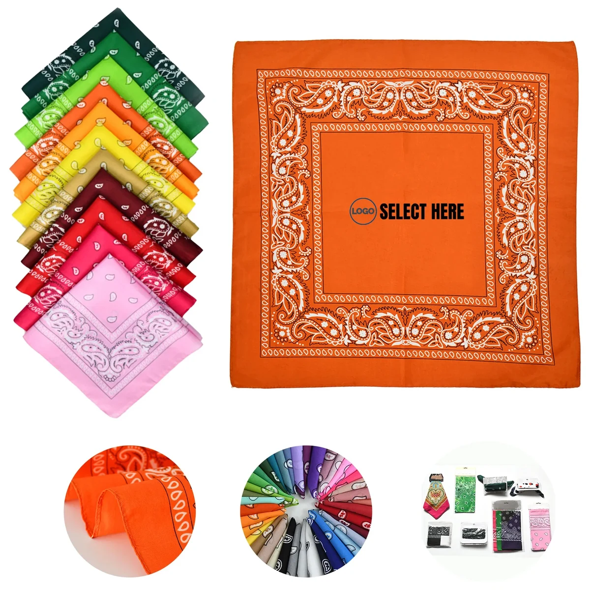 Square Bandana 100% Cotton 1