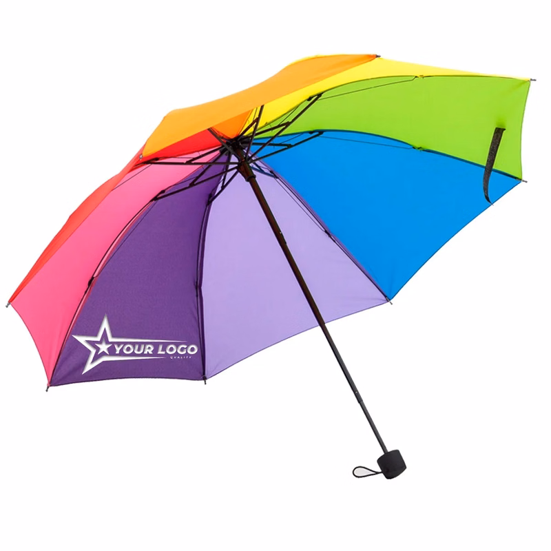 Folding Portable Travel Rainbow Umbrella