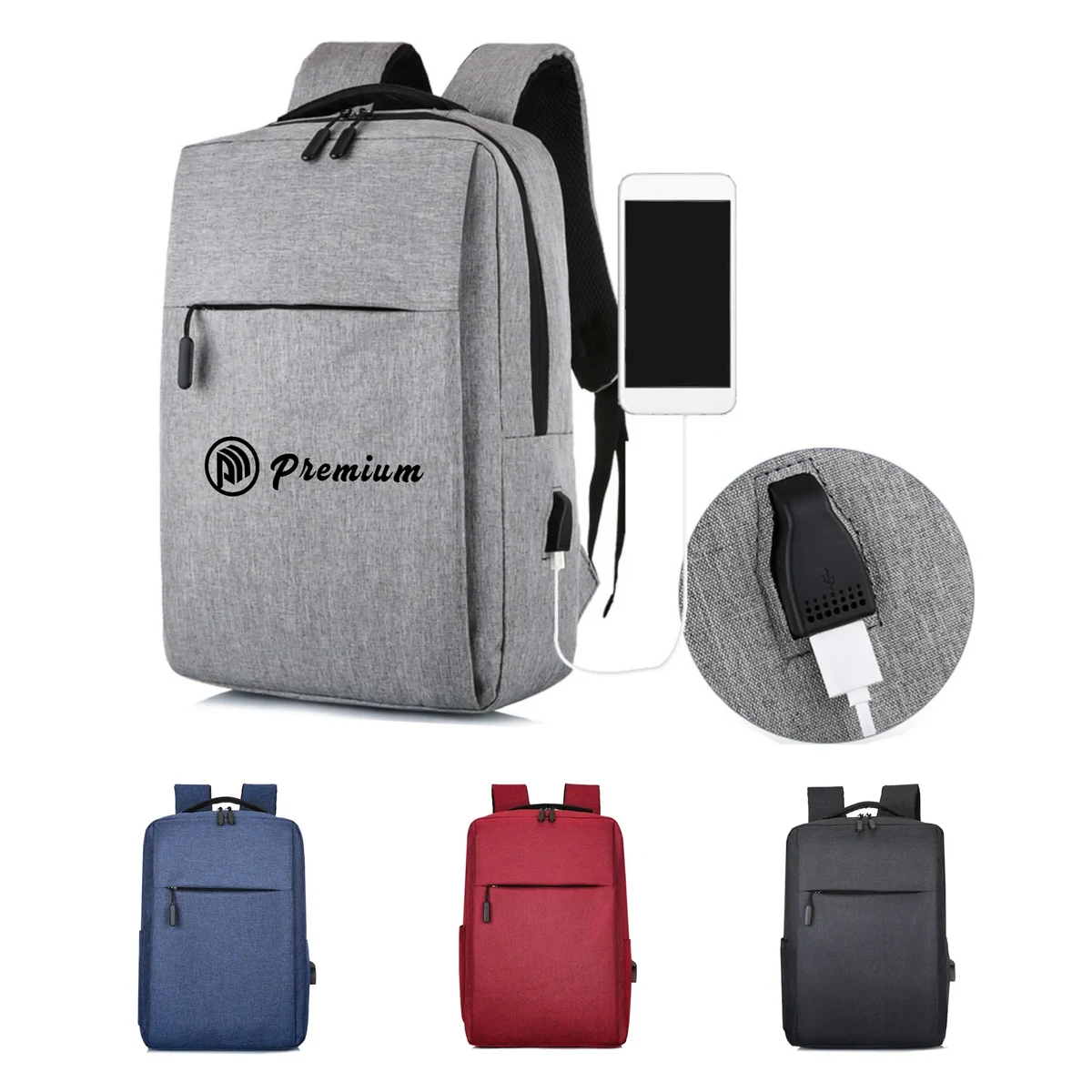 Laptop Backpack With USB Port School Bag 1