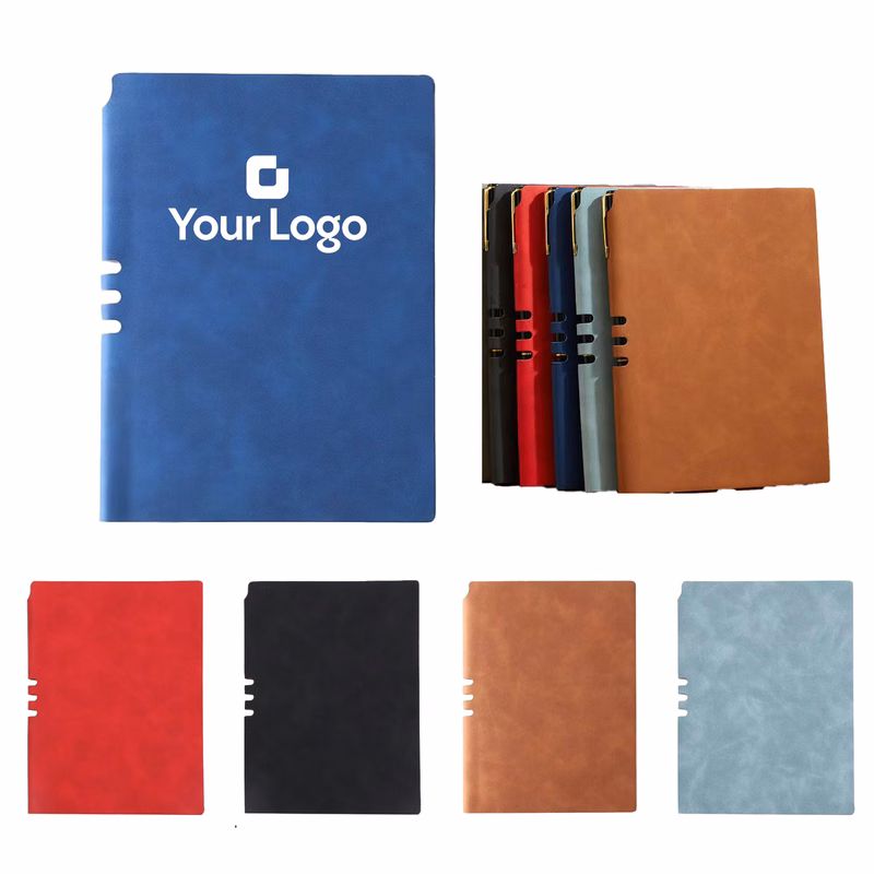 A5 Custom Logo Softcover Business Notebook with Pen Holder