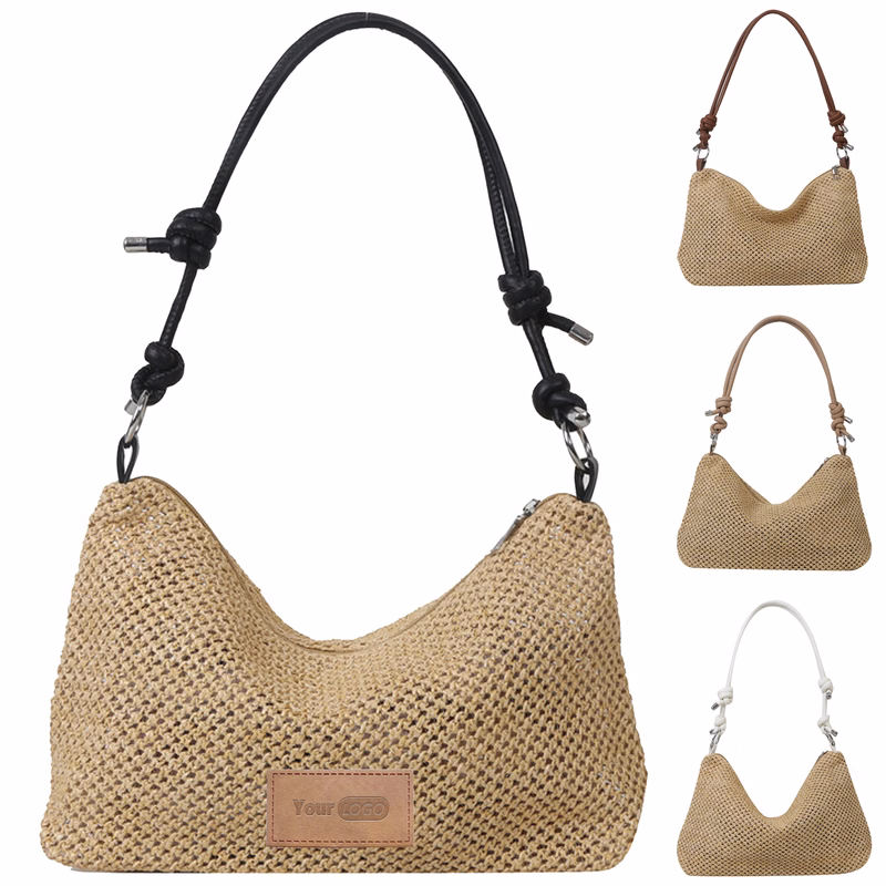 Straw Large Capacity Retro Shoulder Bag
