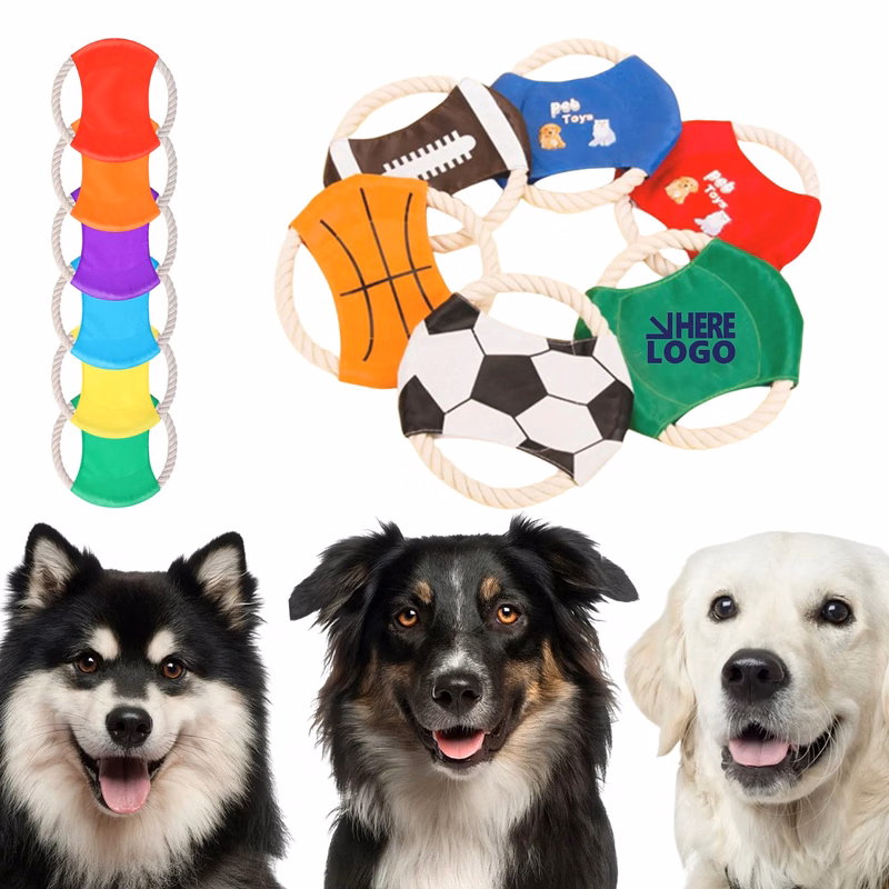 MOQ 100PCS Flying Disc Pet Dog Rope Toys Training Puppy Chew