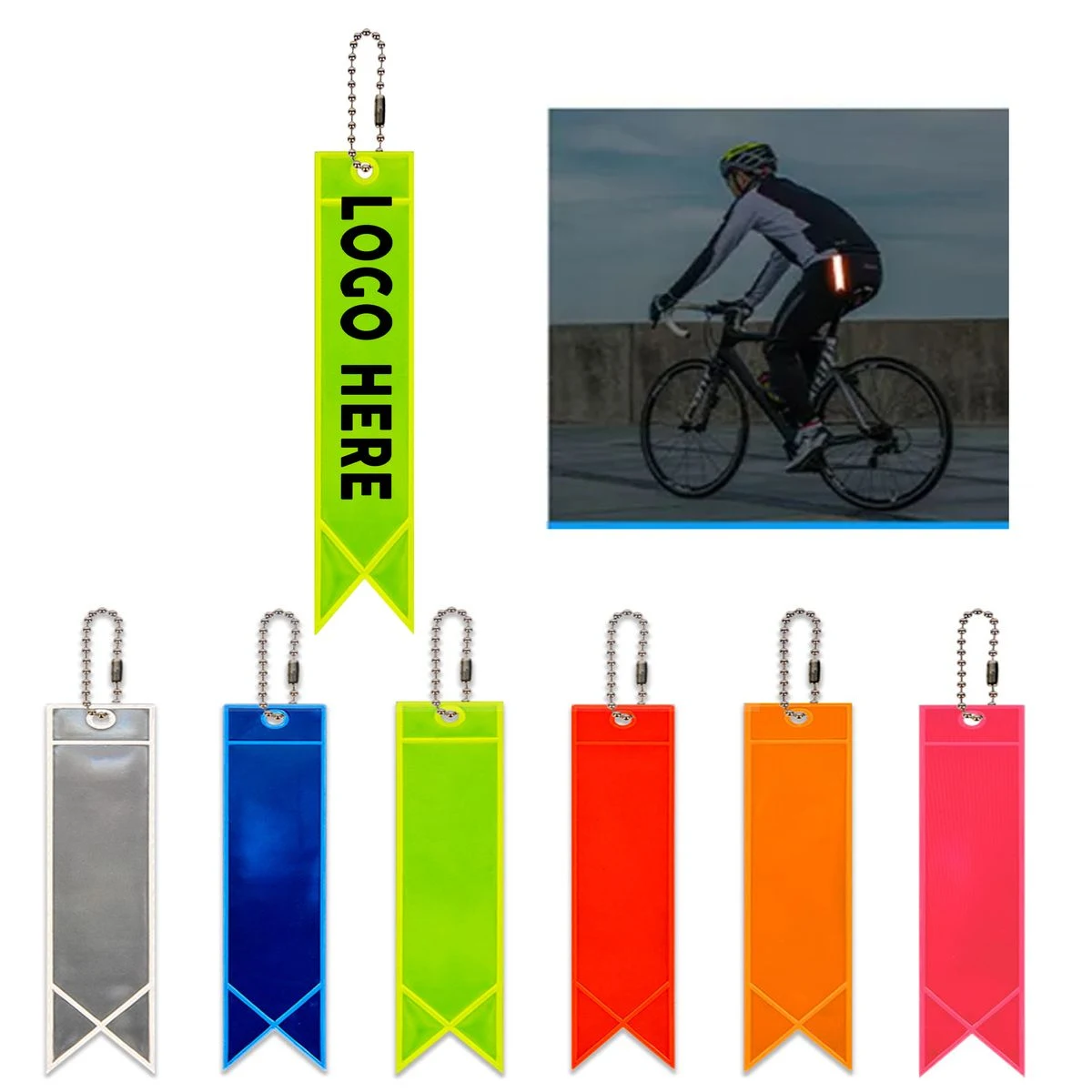 Custom Single-Color Logo Bicycle Saddle Safety Reflective Strip 1