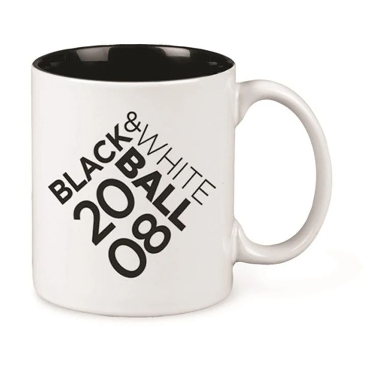 11 Oz. White/Black Two Tone Ceramic Mug 1
