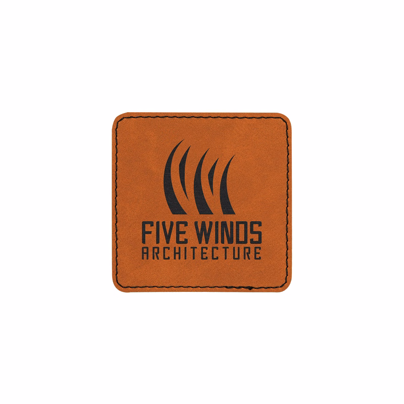 3" Rawhide Leatherette Square Patch with Adhesive