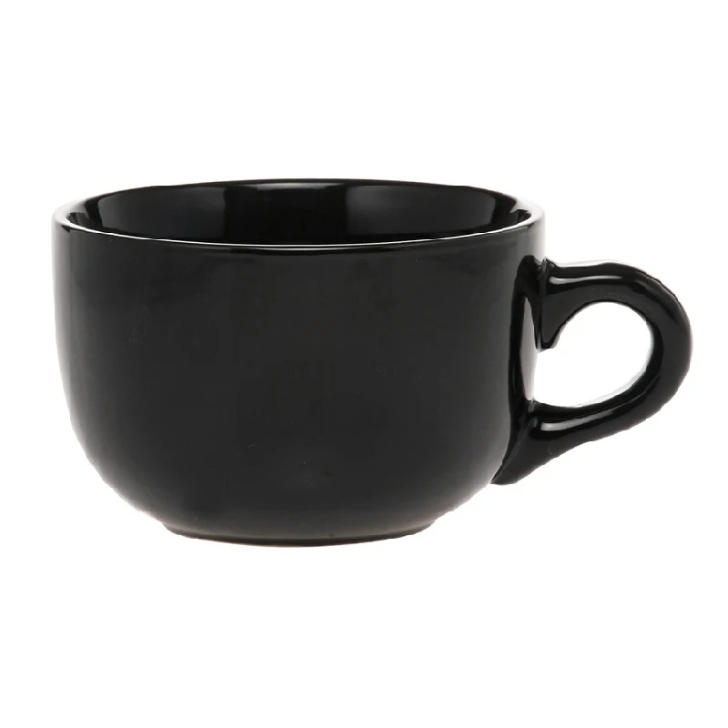 Bowl Shaped Handled Stoneware Mug, 18 oz. 1